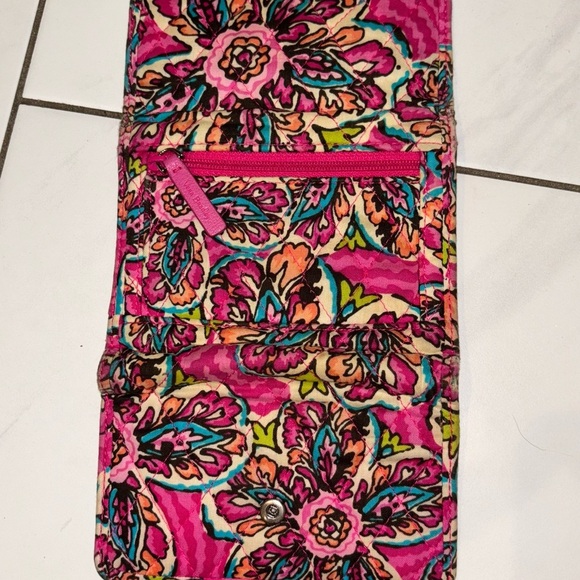 Vera Bradley Multicolor Floral Wallet with Pink Trim - Picture 1 of 4